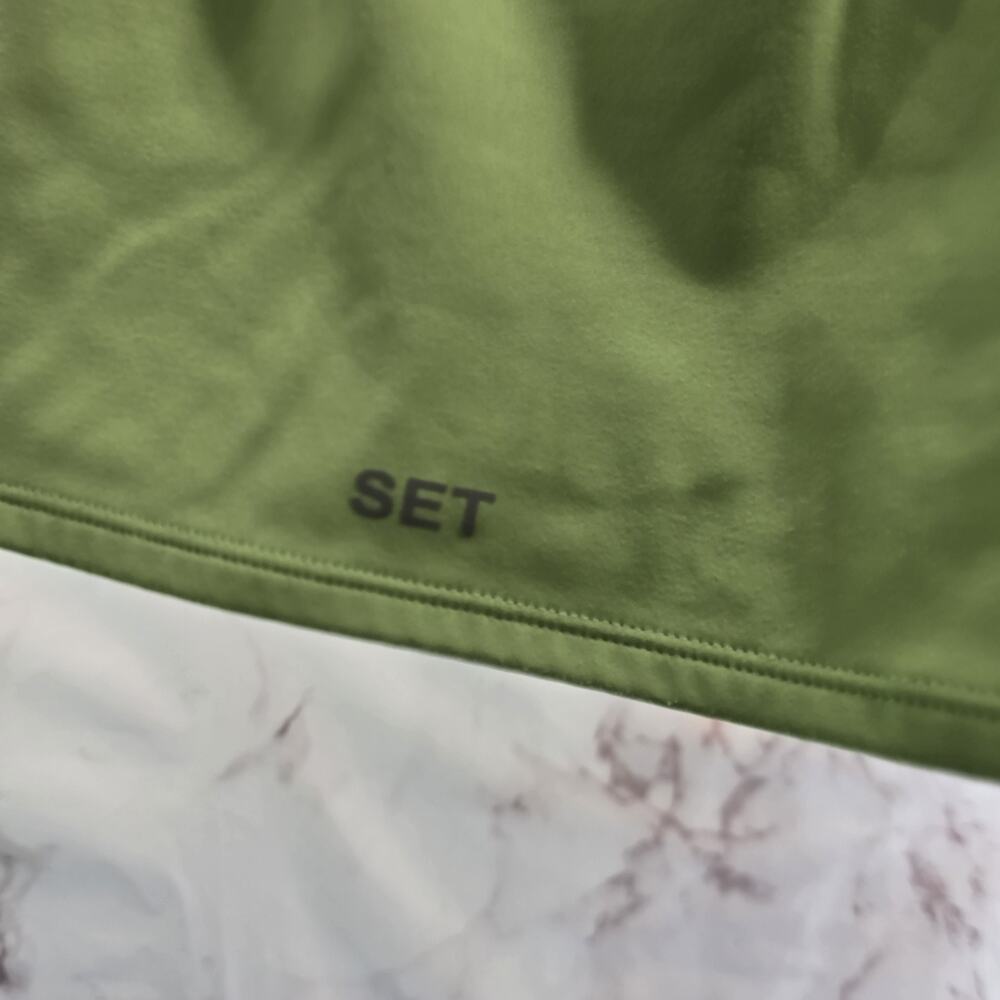 Set Active Bra Shorts Womens Medium Green Bike High Rise Active Matching Set - Picture 5 of 9
